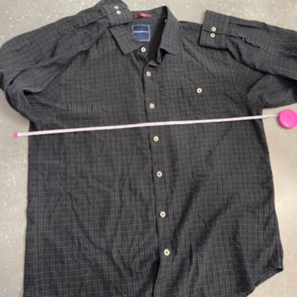 Tommy Bahama Black Silk Blend Button-Up Shirt - Size XL - Picture 9 of 10